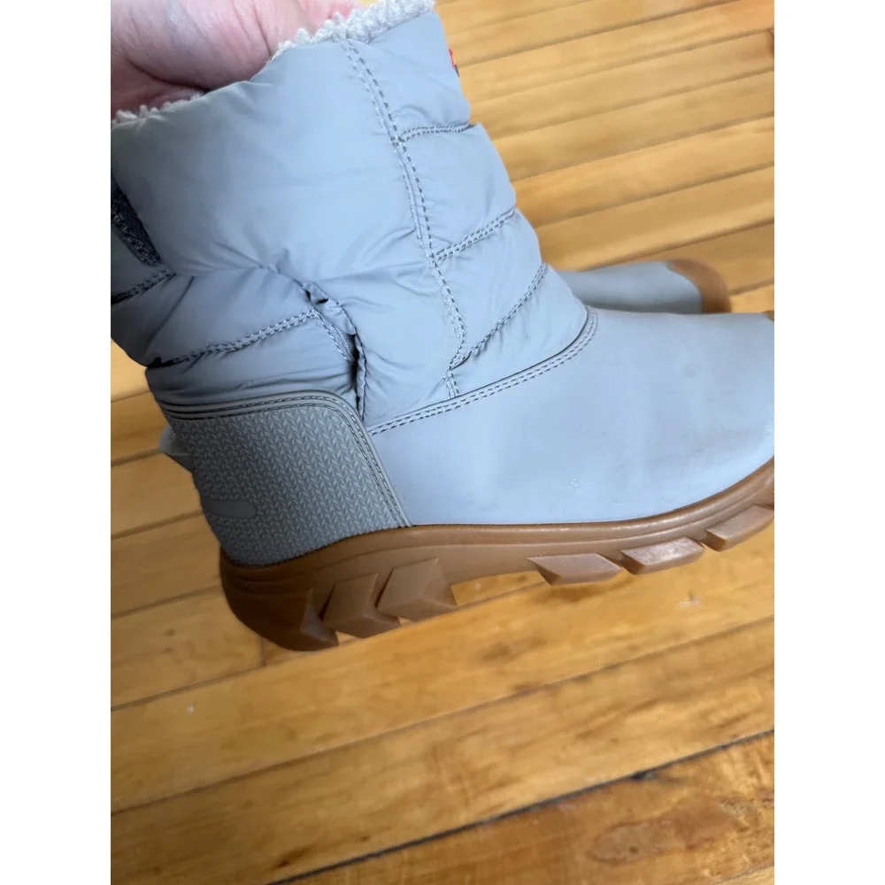 Hunter‎ ankle puffer Sherpa lined weather proof outdoor snow boots in grey